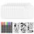 12 pieces for painting with 12 colored colored textile pins and 3 times stencils double -sided baby bibs paint white bibs gift for babyshower party DIY (22 x 18 cm)