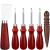6 Pcs Leather Knife Set, Including 4 Leather Edge Bevelers, Leather Cutting Knife Skiving Knife, Sandalwood Edge Leather Burnisher Tool for DIY Leather Craft,1.5 mm 1.2 mm 1.0 mm 0.8 mm