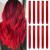 Colored Hair Extensions Clip In for Girls 22 Inch Colorful Straight Hair Extensions for Party Highlights Hair Accessories Hair Pieces for Women(10 PCS Red) 10pcs-Red