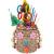 YIXUND Bird Toys Seagrass Foraging Basket Bird Toy with Colorful Crinkly Paper Wooden Blocks Paper and Bamboo Fingers Nuts DIY Honeycomb Tree for Small Medium Parrot Birds Pattern A
