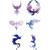 Dopetattoo 6 Sheets Temporary Tattoo Phoenix Purple Bird Starrysky Fake Tattoos Hand tattoos for Women Girls