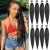 Leeven 8 Packs Pre Stretched Braiding Hair Extension Yaki Texture Hot Water Setting EZ Braids Kanekalon Hair for Coi Leray Braids Black Braiding Crochet Hair Extensions /30 Inch 1B# 30 Inch (Pack of 8) 1B