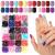 576 Pieces Colorful Short False Nails Round EBANKU Fake Nail Full Cover Artificial Acrylic Nails Tips Press on Nails for Women Girls DIY Nail Art Design (24 Colors)