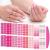 SILPECWEE Pink Nail Wraps for Women Nail Polish Strips Solid Color Glitter Self Adhesive Nail Polish Stickers Gel Nail Strips Fingernail Manicure Stickers with 1pc Nail File (16 Sheets) Pink Solid Color