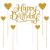 PALASASA Happy Birthday Cake Toppers Gold glitter letters"happy birthday"and love star,Party decor Decorations,Set of 7 (Gold)
