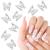 Lusofie 100 Pcs Silver Butterfly Nail Charms 3D Nail Charms Butterflies Shape Nail Gems Butterfly Decorations for Women Girls DIY Nail Art Decoration Craft Jewelry