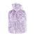Hot Water Bottle with Cover - Hot Cold Pack Made of Burst Resistant Thermoplastic with Fleece Sleeve Helps Relieve Muscle Aches & Pains Menstrual Cramps (1.8L Faux Fur Purple/Silver)