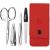 marQus Manicure set for women and men - 4 Piece pedicure kit incl. sharp nail scissors tweezers nail clippers & sapphire nail file from Solingen - Perfect for travelling manicure and pedicure Red