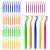 SKHAOVS 50 Pieces Interdental Brushes Dental Brushes for Between Teeth and Gums Gap Brush with Non-Slip Handle Orthodontic Universal Care Teeth Braces CleaningInterspace Cleaning (5Colours)