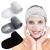 Whaline Spa Facial Headband Make Up Wrap Head Terry Cloth Headband Adjustable Towel for Face WashingShower 3 Pieces (White Black Gray)