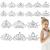 Princess Crown Comb Set for Girl 18 Pcs Silver Tiara Crown with Comb Crystal Tiara Headband Rhinestone Hair Piece Toddler Bride Hair Accessories for Birthday Party Photography Young Teens Gifts