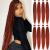 Leeven 8 Packs Copper Red Pre Stretched Braiding Hair 26'' Yaki Straight Texture EZ Braiding Crochet Braids for Box Braids Dark Ginger Pre-stretched Braiding Hair Extensions /26 Inch 350# 26 Inch (Pack of 8) 350#