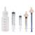 Bubble Milk Bowl rearing bottle Cats Silicone Nipple with syringe for newborn kittens puppies rabbits squirrels (1 bottle+2 mini pink nipple+4 syringes)