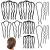 12 Pcs Hair Side Combs  Hair Fork Clips  Hair Pins Combs  French Twist Updo Hair Accessories Combs  U-Shape Teeth Hair Styling Combs Tool for Vintage Hairstyle Women Girls Bun - Black