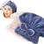 Jseng 2PC Microfiber Hair Drying Caps, Extrame Soft & Ultra Absorbent, Fast Drying Hair Turban Wrap Towels Shower Cap for Girls and Women Blue+beige