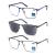 MODFANS 3 Pack Reading Glasses Men Blue Light Filter Metal Frame Rectangle Style Stainless Steel Material Black Grey Blue +3.00 Color124