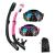 DIPUKI Snorkeling Gear for Adults Snorkel mask Set Scuba Diving mask Dry Snorkel Swimming Glasses Swim Dive mask Nose Cover Youth Free Diving Black+pink(2 pack)