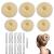 VEGCOO 6 pieces donut bun cushion donut hair bun maker set hair styling hairstyle aid set nylon hair tie cream white