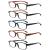 5 Pack reading glasses men women high -quality spring hinges glasses comfortable rectangular super reading help for men and women (5 color 4.0) 5 color 4.0
