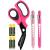 MEUUT 3 Pack Pen light & Medical Scissors-One Pantented Trauma Scissor Two LED Penlight with Pupil Gauge -8 Bandage Scissor for Nurse Doctor EMT Pink Scissor+pink&light Pink Penlight