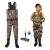 HISEA Kids Chest Waders for Toddler & Children Neoprene Youth Duck Hunting Waders for Kids Boys Girls with Insulated Boots 6/7 Little Kid Next Camo Evo(s) - Brown