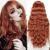 YEESHEDO Auburn Long Hair Wigs for Women Natural Curly Wavy Synthetic Wigs with Fringe Auburn Red Wig for Party Cosplay or Daily 28 Inches Rusty red