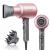 Wavytalk Professional Ionic Hair Dryer Blow Dryer with Diffuser and Concentrator for Curly Hair 1875 Watt Negative Ions Dryer with Ceramic Technology Nozzle for Fast Drying as Salon Light and Quiet Pink