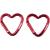 munkees Mini Heart Carabiner Keyring 2 x Red