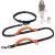 Snocyo jogging leash dogs jogging dog leash for medium -sized and large dogs elastic and reflective dog leash retractable leash with double handle & waist belt for a dog black & orange