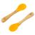 bamboo bamboo Baby Weaning Spoons Set of 2 | Bamboo with Soft Silicone Tips | Ergonomic Easy Grip Handles | BPA-Free (Set of 2 Yellow)
