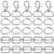 Paxcoo 50Pcs Keychain Bulk with Key Chain Swivel Hook D Rings and Slide Buckles for Handbag Purse Hardware Craft (1 Inch)