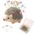 CICILIAYA Hedgehog Shape Pin Cushion  Cute Pincushions Sewing Kit Lovely Needle Cushions Pins Holder Sewing Accessories Supplies with 100Pcs Colored Butterfly Pins for Quilting DIY Crafts Patchwork Gray