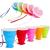 Stouge 5 Pack Silicone Collapsible Travel Water Cup Portable Camping Cup with Lids Food Grade Mugs Set for Outdoor Drinking 5 Pack-Blue-Orange-Green-Pink-Red
