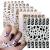 7 Sheets Gold Nail Art Stickers Graffiti Nail Decals 3D Self-adhesive Nail Art Supplies Metal Laser Cow Graffiti Gold Silver Black Nail Art Design Manicure Tips DIY Nail Decoration for Women Girl Kids Style 7