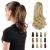 Sofeiyan 33cm ponytail extension of long curly ponytail clip in claw hair extension natural looking synthetic hair part for women light blonde mix blonde evenly 33cm light blonde mix bleach evenly