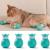 4 Pack Cat Anti-Scratch Boots Silicone Cat Shoes with Adjustable Paw Protection Claw Covers for Bathing Shaving Examining and Treating Cats (GREEN)