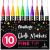 Chalkola 10 Fine Tip Liquid Chalk Markers for Chalkboard Signs, Blackboard, Window, Labels, Bistro, Glass, Car (10 Pack 3mm) - Wet Wipe Erasable Ink Chalk Board Markers, 3mm Reversible Tip Chalk Pens 3mm Fine Tip - Neon