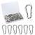 30 pieces of carabiner hook stainless steel 4 x 40mm carabiner hooks small with storage box snap closure carabiner small for fishing hiking backpack (silver)