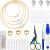 53 Pieces Cross Stitch Tool Embroidery Starter Kit  Includes Bamboo Circle Cross Stitch Hoop Ring  Vintage Sewing Scissors  Needle-Threading Tools  Thimbles  Floss Bobbins  Seam Ripper and Embroidery