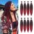 Leeven 20 Inch Pre Stretched Braiding Hair 8 Packs Ombre Burgundy Red EZ Braids for Goddess Box Braid Hair Extensions /20 Inch 1B900# 20 Inch (Pack of 8) 1B900