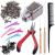 Duufin microring extensions set with 500 dark blonde microring 1 piece microring pliers 2 pieces microring needle 4 pieces of hair clip 1 piece of comb and mini hair gum for hair extension extensions