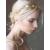Yean Bride Wedding Hair Vine Headband Gold Leaf Bridal Accessories for Women (Gold) (Gold)