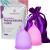 EcoBlossom Menstrual Cups - Set of 2 Reusable Period Cups - Premium Design with Soft, Flexible, Medical-Grade Silicone + 1 Storage Bag (2 Small Cups) Small (Pack of 2) Round Stem