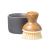 Full Circle Bubble Up Ceramic Soap Dispenser & Bamboo Dish Brush, White/Gray Grey/White