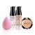 Waterproof Full Coverage Concealer with Primer Sponge Set, Smooth Matte Flawless Creamy Liquid Foundation Corrector Makeup Kit for Face Eye Dark Circle Spot Acne Scar Cover (0.2Fl, Warm Natural)