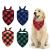 4 Set Classic checkered dog hollow made of cotton - Tsathoggua dogs triangle neckerchief - adjustable bandana triangle for dogs in different sizes