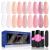 Lavender Violets 13 Pcs Gel Nail Polish Kit with 9 Colors Coat  3 Bottles of Base Top Matt Top Coat and Nail File for Soak-off UV LED Gel Nail Art Design C962A A-Skin Shades
