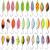 QualyQualy 30Pcs Fishing Lures Baits Tackle, Fishing Spoon Lure Spinnerbait Bass Walleye Trout Salmon Hard Metal Spinner Baits Kit C-30pcs w/Single hook