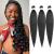 Leeven 16 Inch Pre Stretched Braiding Hair Black Kanekalon 3 Packs EZ Braiding Hair Crochet Braiding Hair Extensions /1B 16 Inch (Pack of 3) 1B