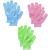 6Pcs Exfoliating Gloves - Bamboo Shower Gloves - Bath and Body Exfoliator Mitts - Scrubs Away Ingrown Hair and Dead Skin - for Shower Spa Massage and Dead Skin Cell Remover Loofah - Green Blue Pink Blue+Green+Pink